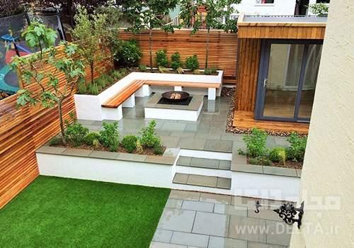 طراحی حیاط خانه های ویلایی