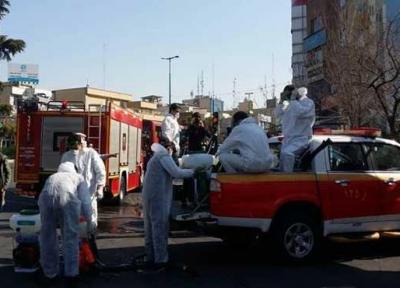 آغاز ضدعفونی کردن خیابان ولیعصر تهران